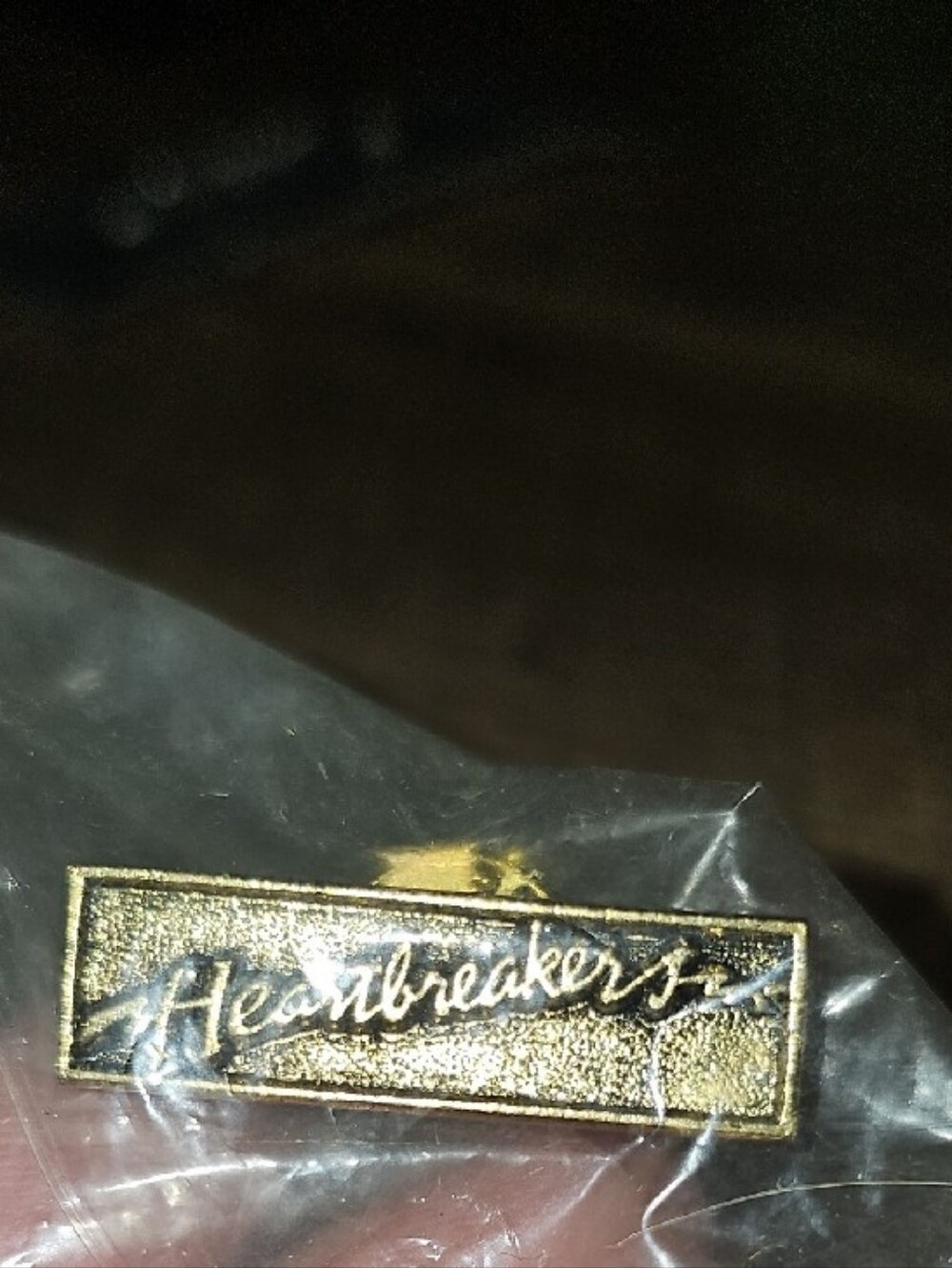 VINTAGE 1984 Heartbreakers Movie Promo Lapel Pin Gold Retro 80s Film Memorabilia